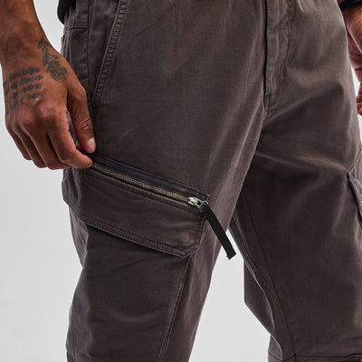 Brown Slim Fit Cargo Pants