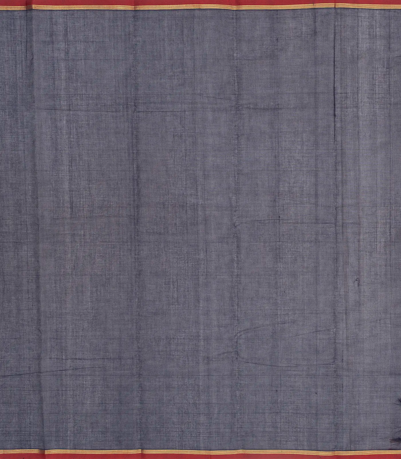 Midnight Blue Handloom Kanchi Cotton Saree With Zari Checks