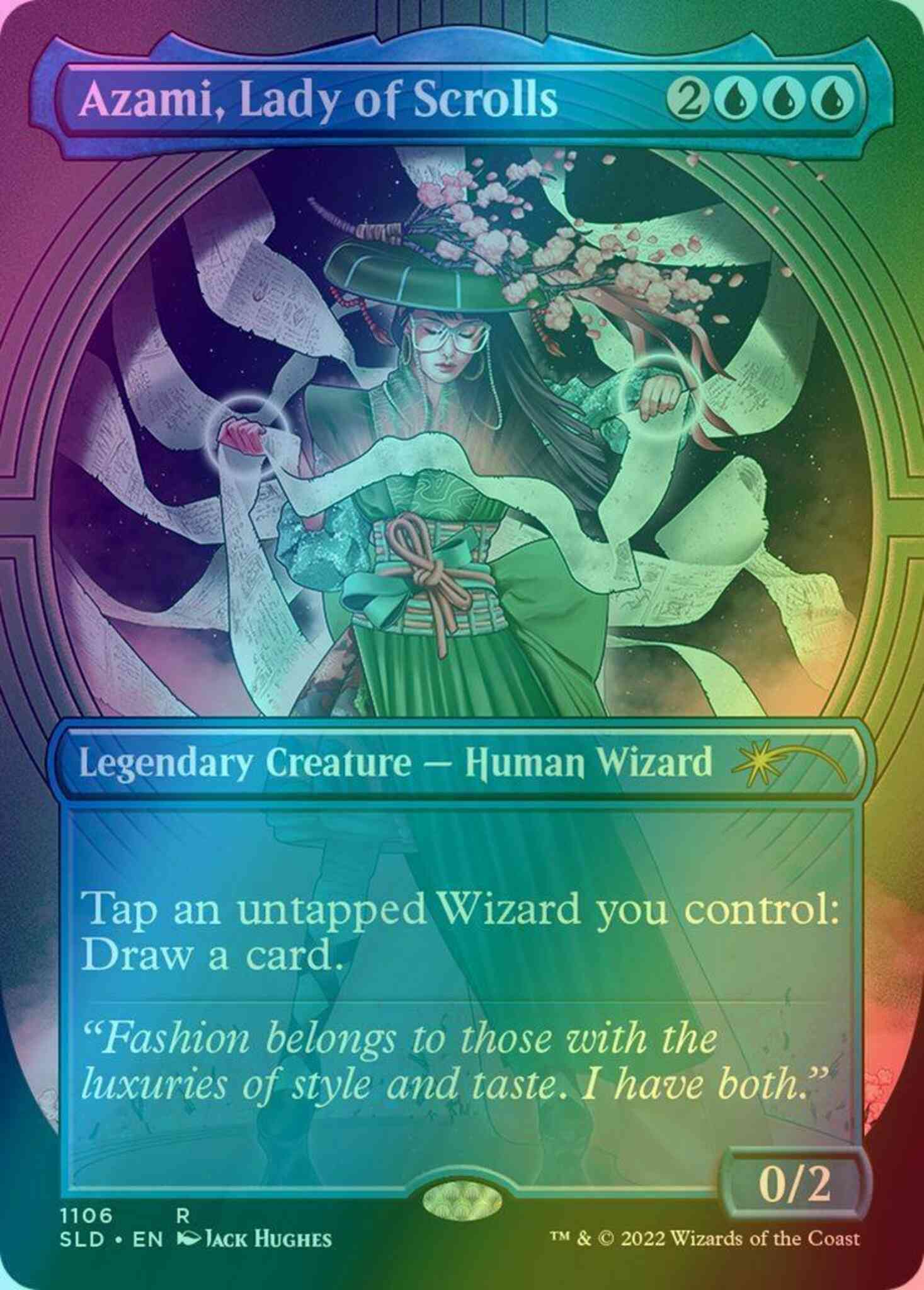 Azami, Lady of Scrolls [1106] [Borderless] [If Looks Could Kill] [Secret Lair Drop] [Foil]