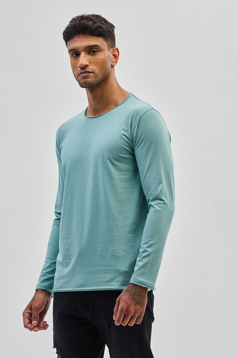 Turquoise Stretch Full Sleeve T-Shirt