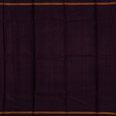 Green & Orange Handloom Kanchipuram Silk Saree With Checks