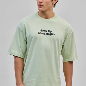 Brew Up Some Magic Green Oversized T-Shirt