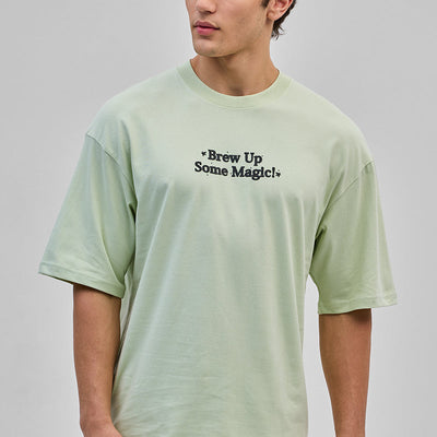 Brew Up Some Magic Green Oversized T-Shirt