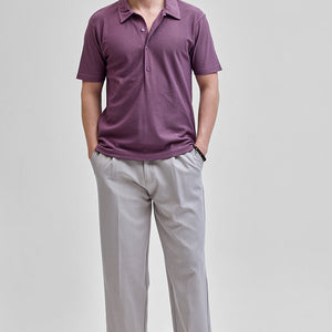 Purple Textured Polo T-Shirt