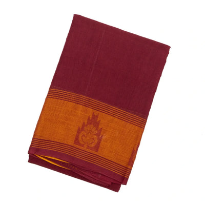 Crimson Handloom Rasipuram Cotton Saree With Contrast Border