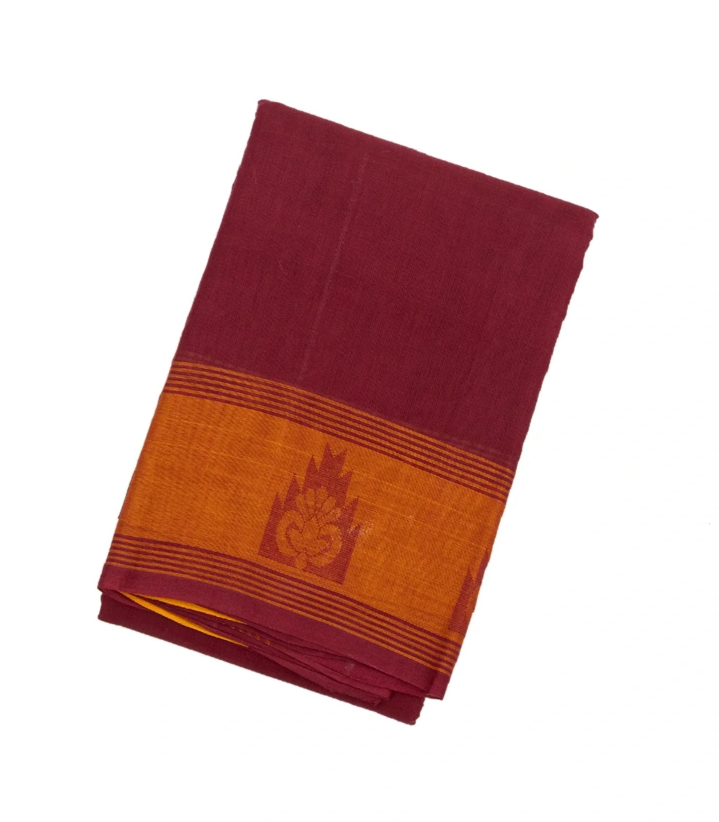 Crimson Handloom Rasipuram Cotton Saree With Contrast Border