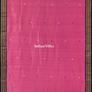 Rust Pink Flower Motif Siminoi Silk Saree