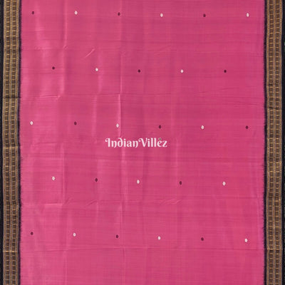 Rust Pink Flower Motif Siminoi Silk Saree