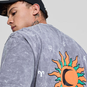 Divine Grey Oversized Fit T-Shirt