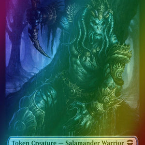 Angel Token (01) // Salamander Warrior Token (04) [Commander Legends Tokens] [Foil]