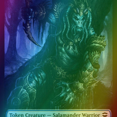 Angel Token (01) // Salamander Warrior Token (04) [Commander Legends Tokens] [Foil]