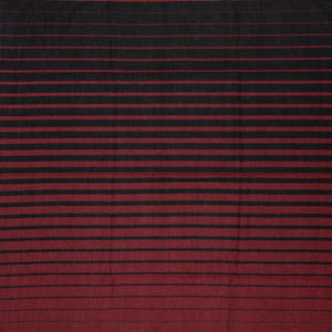 Maroon Handloom Bengal Cotton Saree With Black Stripes