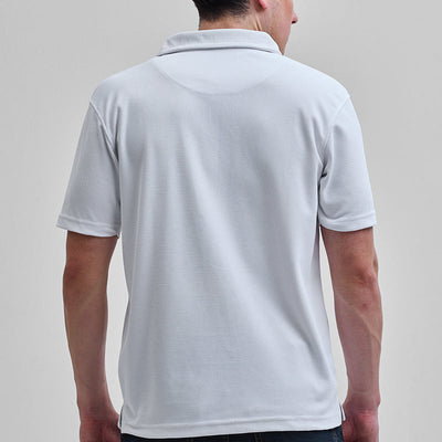 White Textured Polo T-Shirt