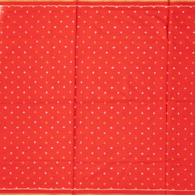 Cream Handloom Ikat Silk Saree With Diamond Motifs