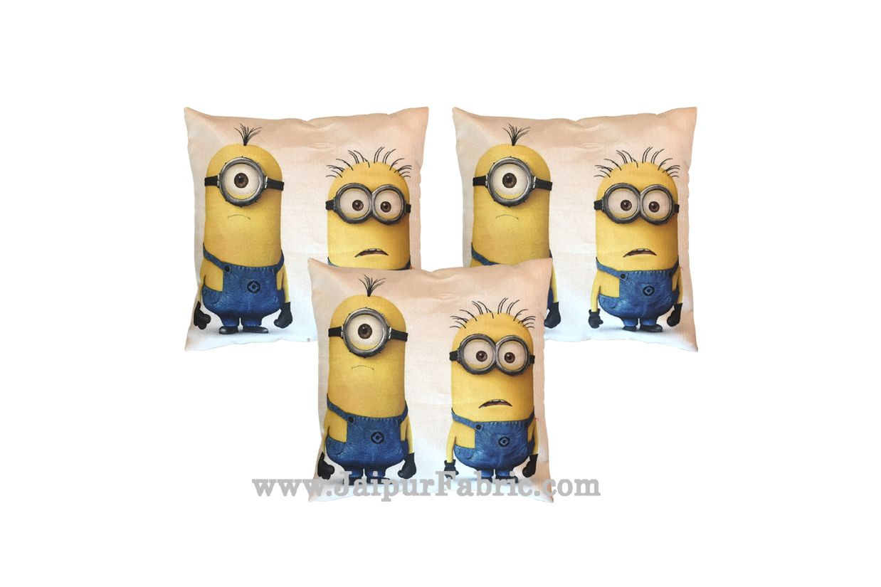 Jute Cushion Cover Digital Print Soft Minions