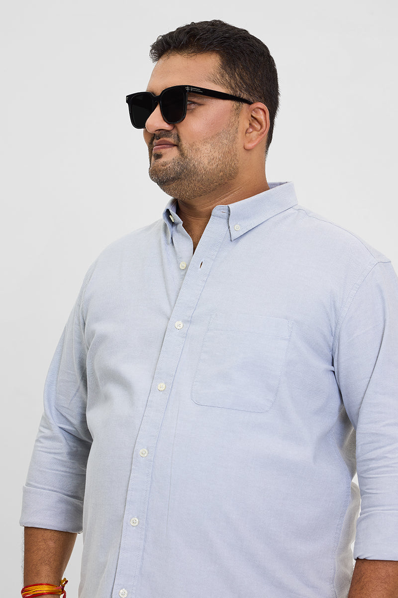 Light Grey Button Down Regular Fit Shirt