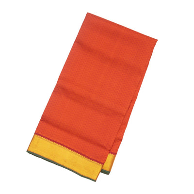 Red Handloom Kanchipuram 9 Yards Payadi Silk Saree With Zari Border