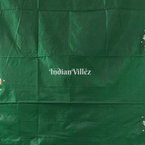 Green Doli Barat Theme Hand-Painted Pattachitra Saree (Pre Order)