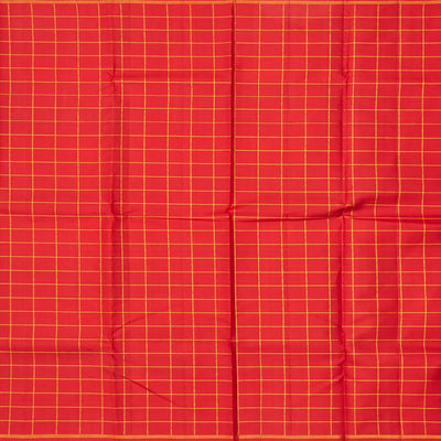 Multi Color Handloom Kanchipuram Silk Saree With Checks