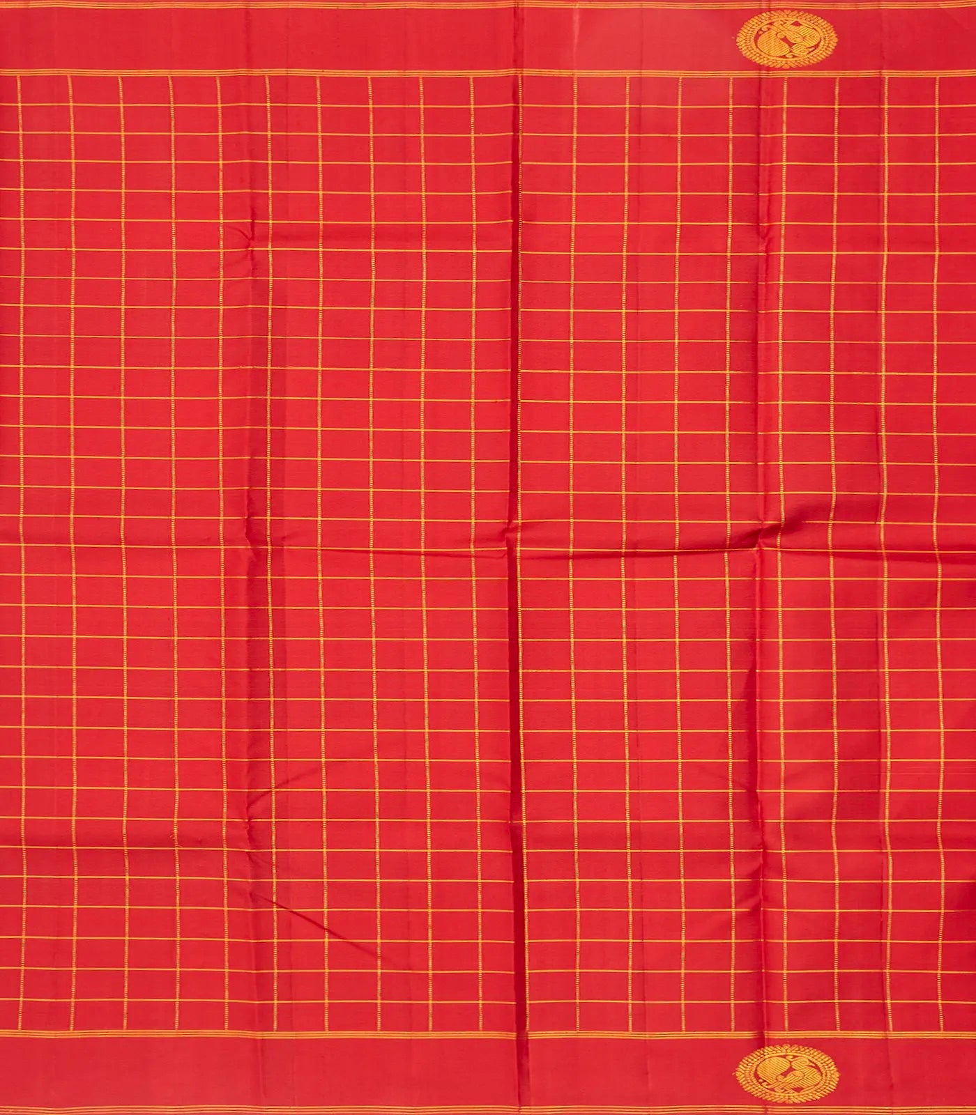 Multi Color Handloom Kanchipuram Silk Saree With Checks