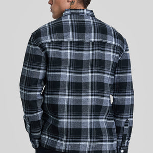 Black Plaid Box Fit Flannel Shirt