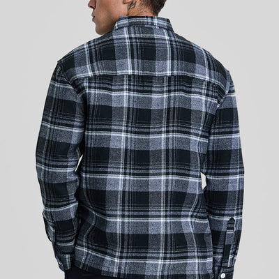 Black Plaid Box Fit Flannel Shirt