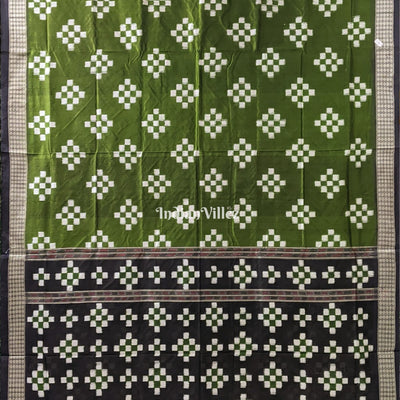 Dark Mehendi Green Pasapali Theme Sambalpuri Silk Saree