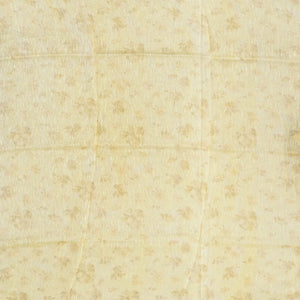 Sandal Handloom Linen Saree With Printed Floral Motifs