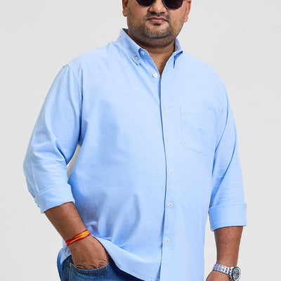 Blue Button Down Regular Fit Shirt