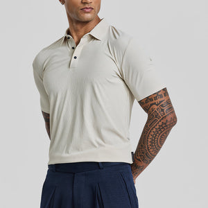 Cream Stitchless Polo T-Shirt