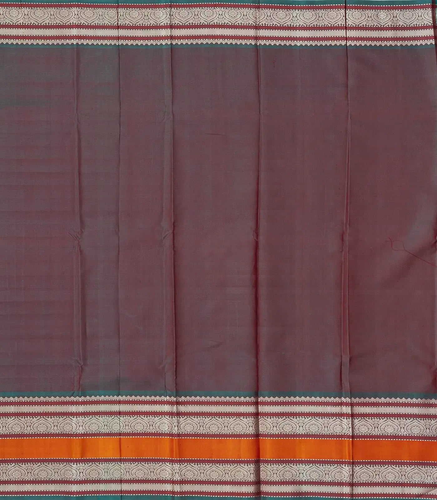 Maroon Handloom Kanchipuram Silk Saree With Kamalam Buttas
