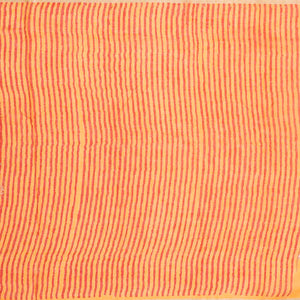 Orange Handloom Linen Saree With Printed Bird Motifs