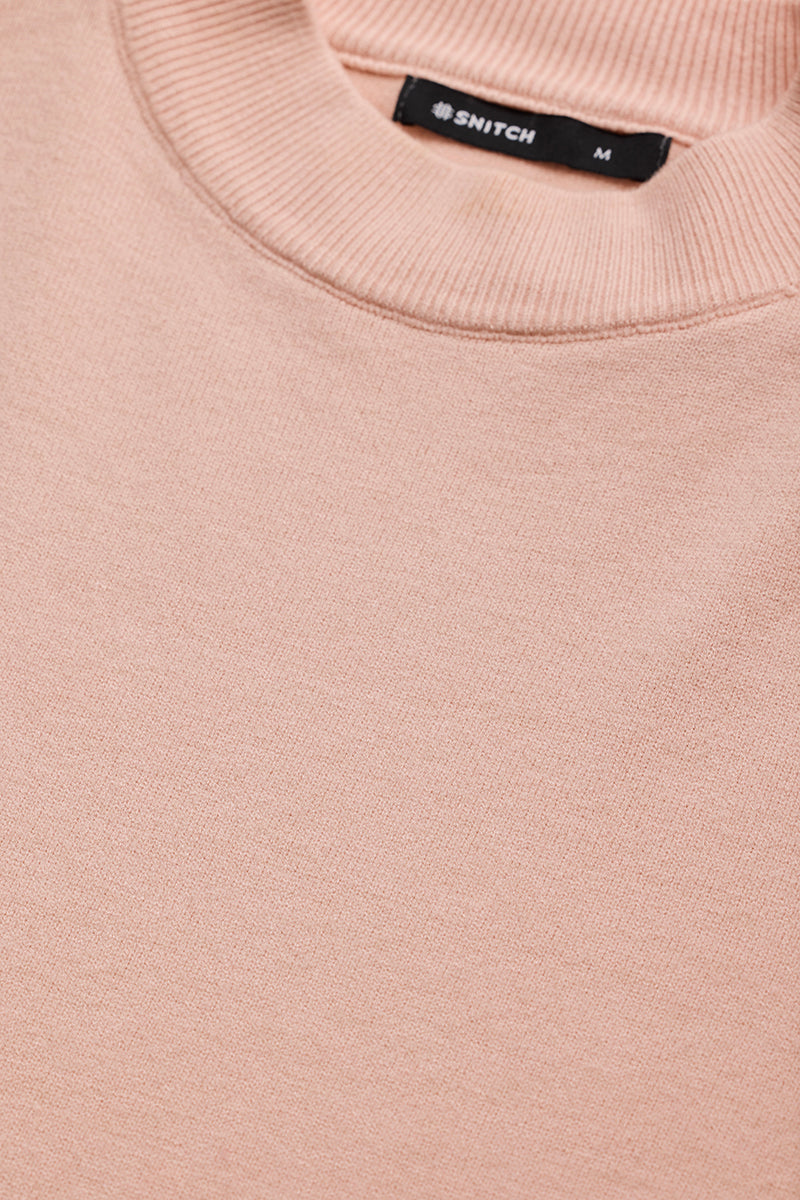 Light Pink Knitted Sweatshirt