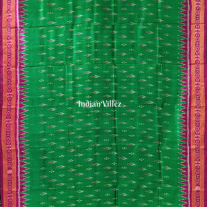 Green Mayur Chandrika Khandua Silk Saree