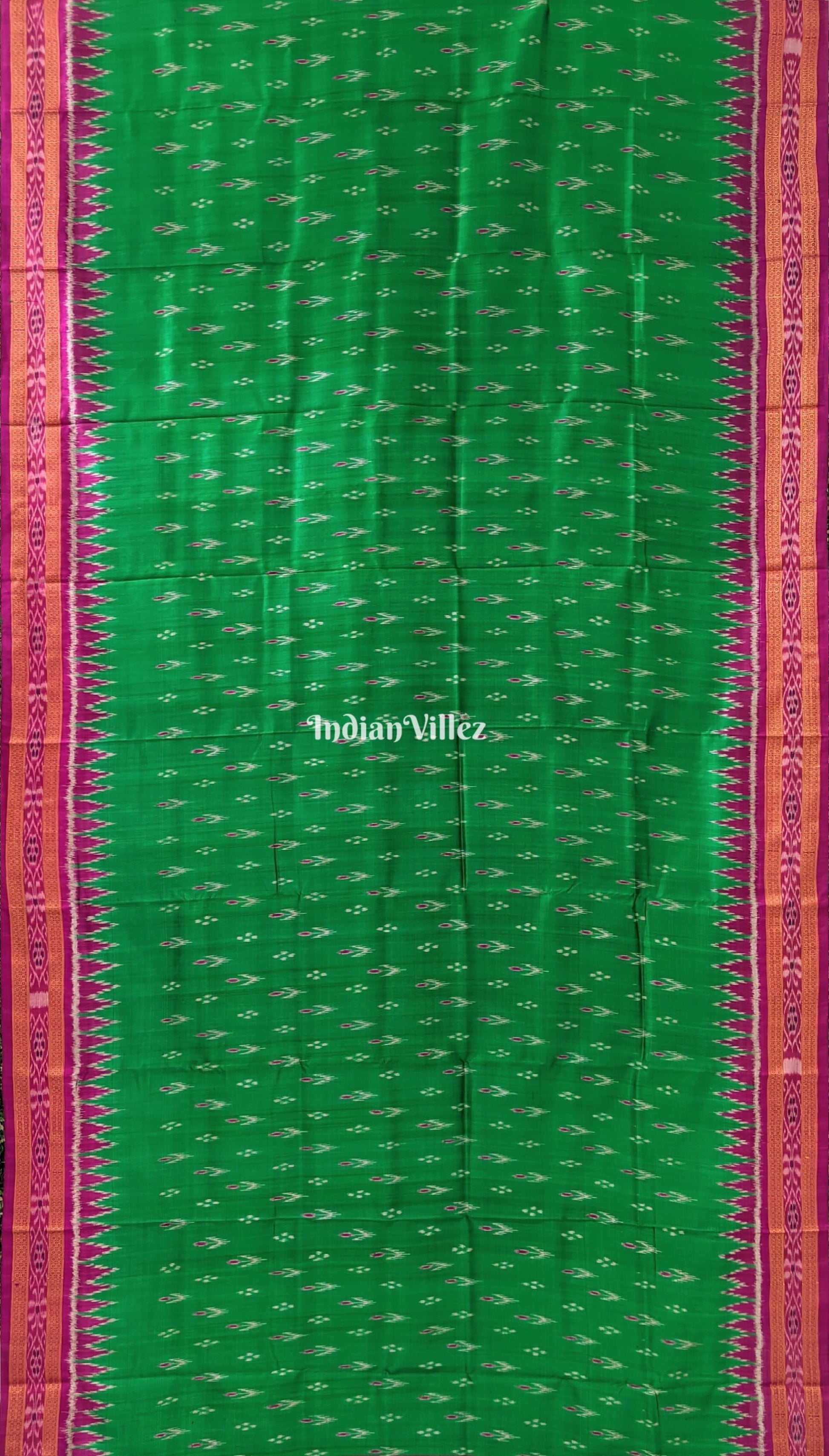Green Mayur Chandrika Khandua Silk Saree