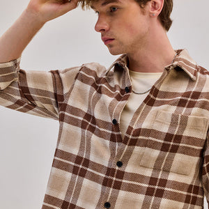 Brown Flannel Checks Overshirt