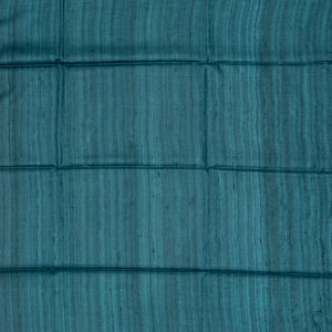 Taupe Handloom Tussar Silk Saree With Printed Cyan Floral Motifs