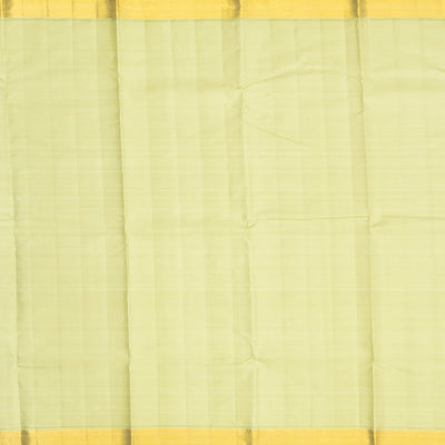 Dark Blue Handloom Kanchipuram Korvai Silk Saree With Floral Buttas