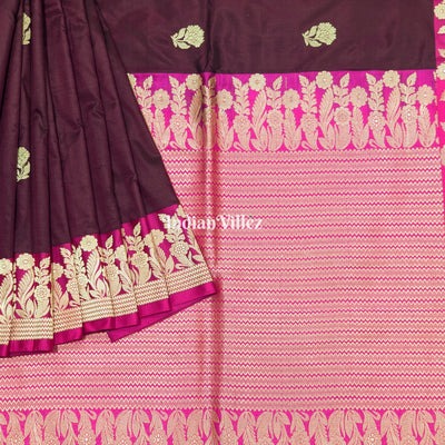 Coffee Rani Handwoven Banarasi Katan Silk Saree