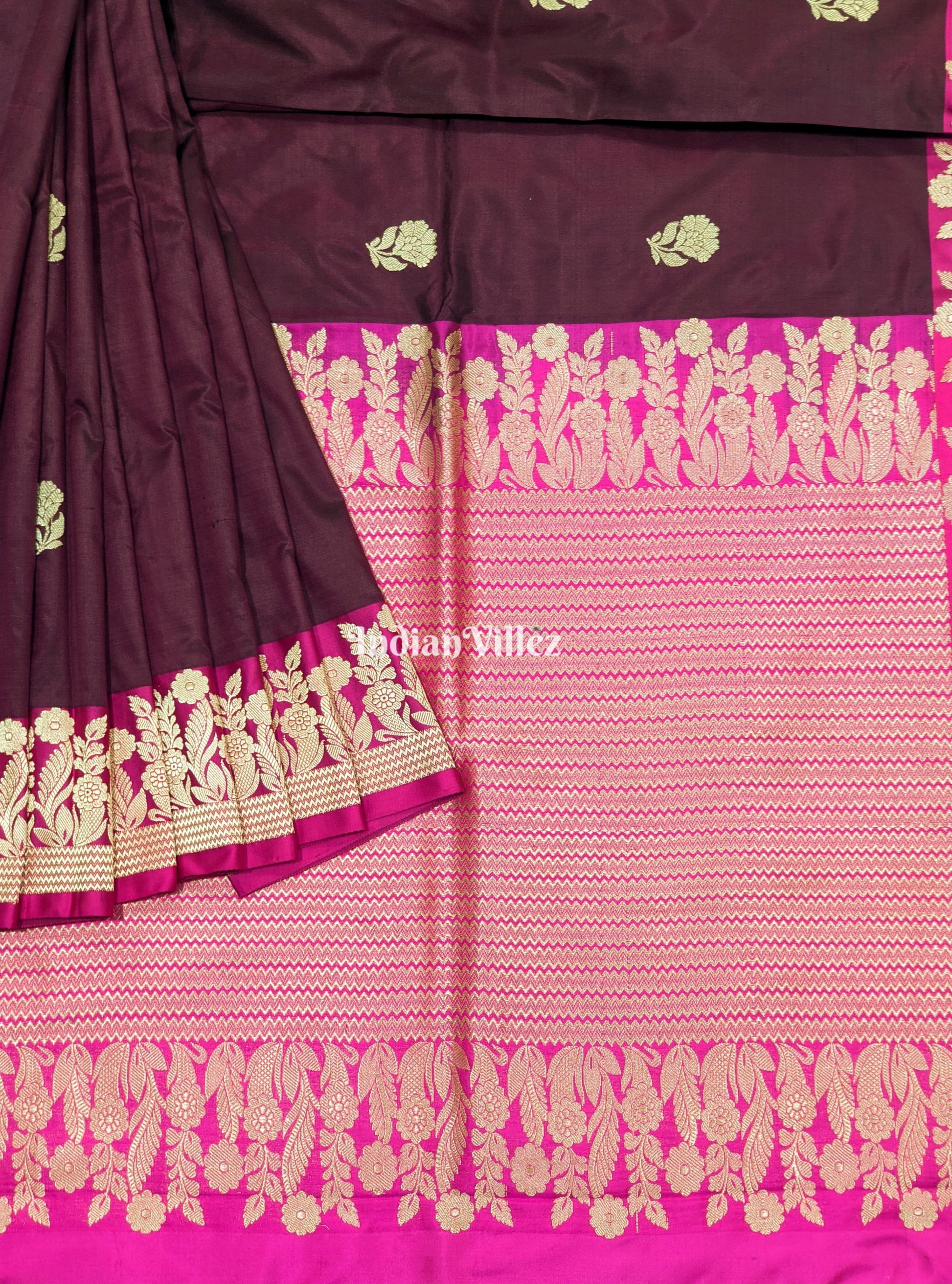 Coffee Rani Handwoven Banarasi Katan Silk Saree