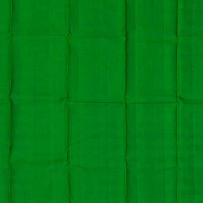 Green Handloom Kanchipuram Silk Saree With Checks