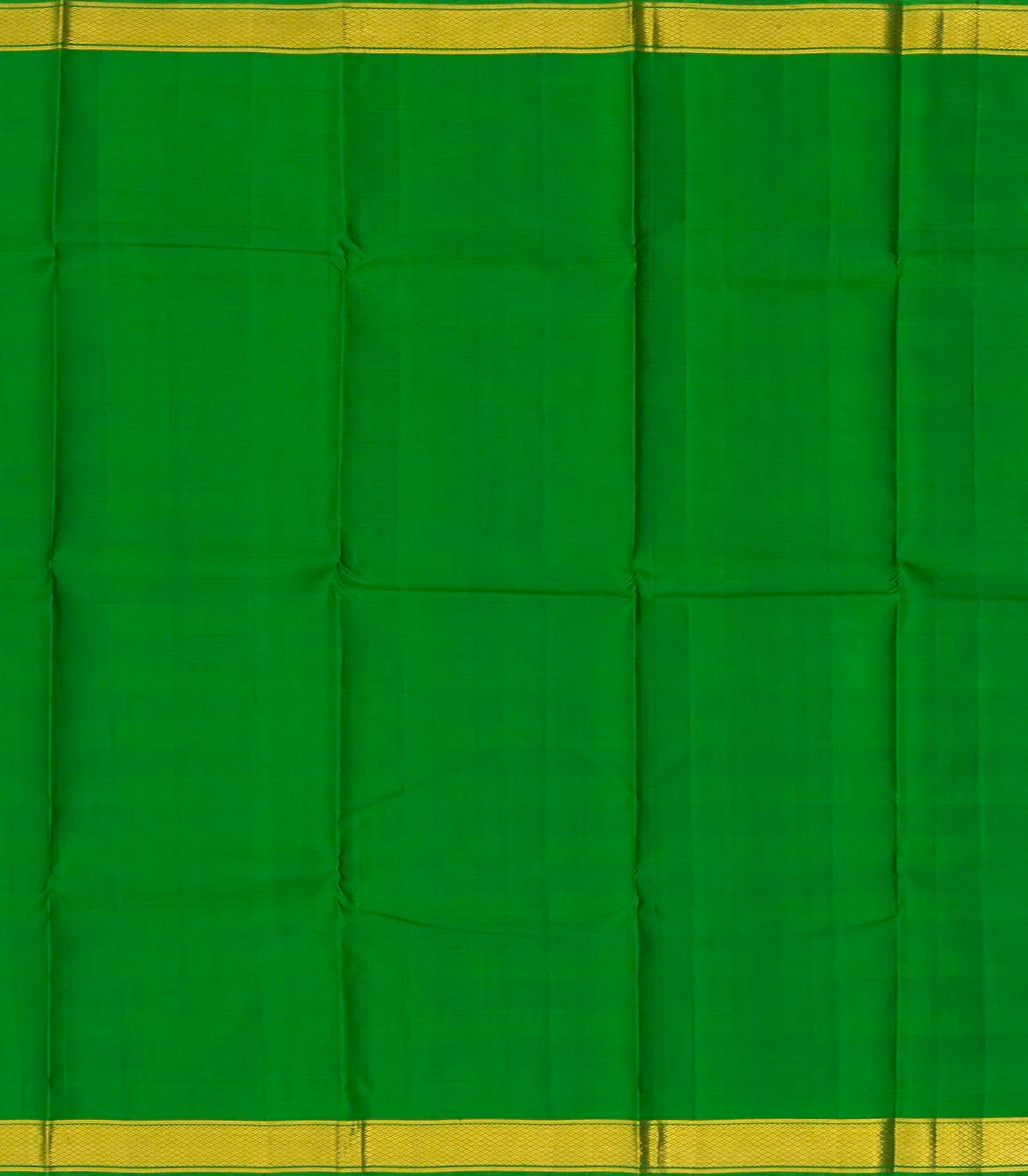 Green Handloom Kanchipuram Silk Saree With Checks