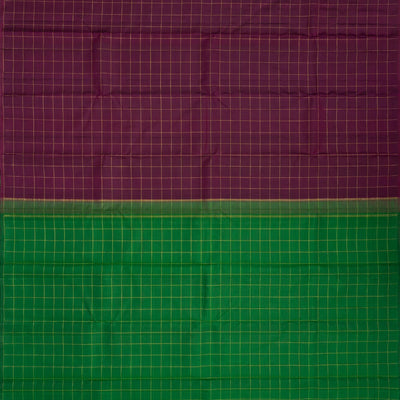 Maroon Handloom Kanchipuram Silk Saree With Dotted Checks