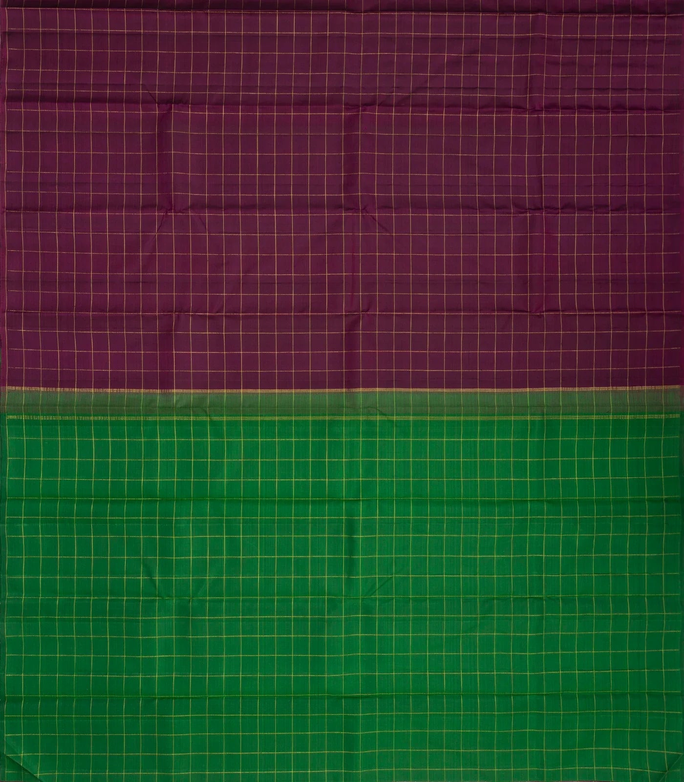 Maroon Handloom Kanchipuram Silk Saree With Dotted Checks