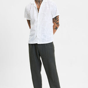 White Abstract Box Fit Shirt