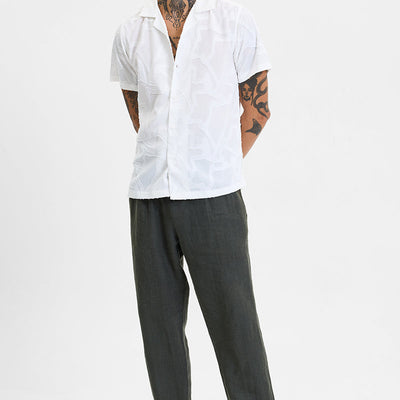 White Abstract Box Fit Shirt