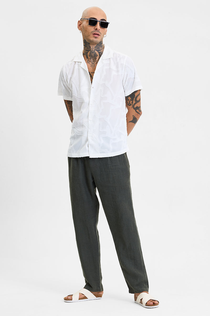 White Abstract Box Fit Shirt