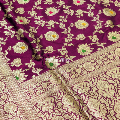 Purple Designer Banarasi Meenakari Katan Silk Saree