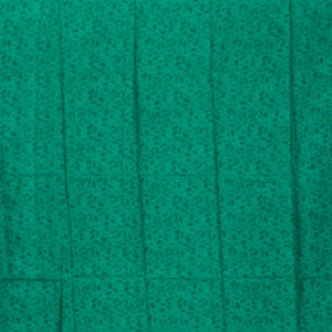 Sea Green Silk Saree Printed With Floral Vine Motifs