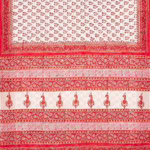 White Woven Jaipur Cotton Saree Printed And Floral  Motifs